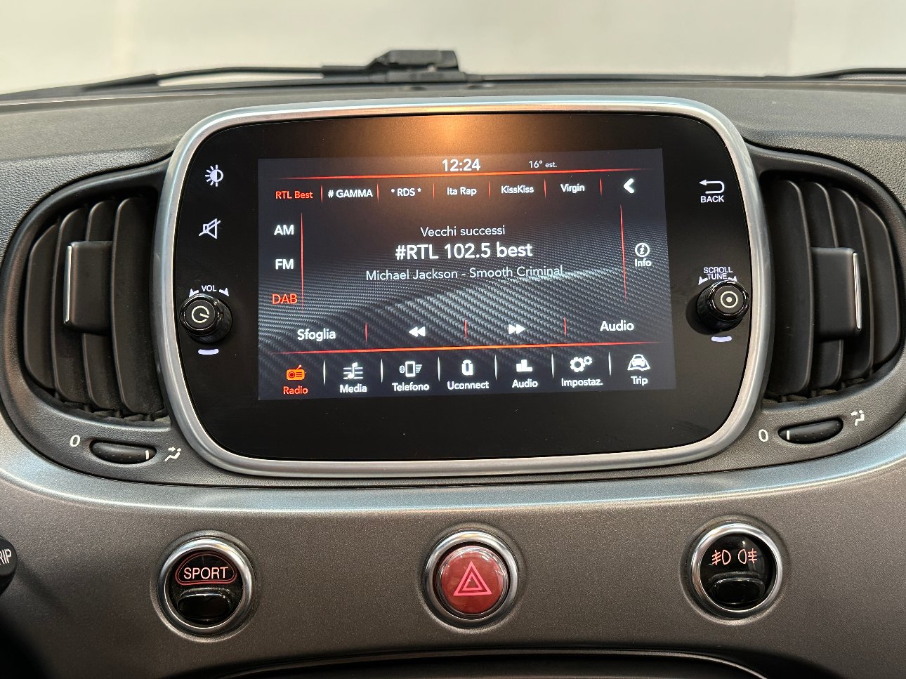 Abarth 595 1.4 t-jet Pista 160cv UNIPROP.|TETTO|CARPLAY|17′